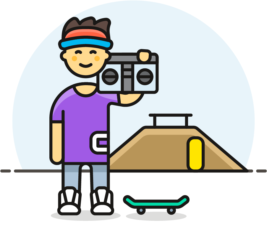 24 Boombox Male Asian - Cartoon (1025x1148)