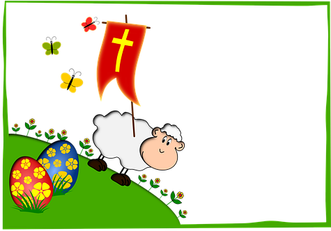 Easter Lamb Holidays Easter Eggs Butterfli - Desenhos Do Cordeirinho Da Pascoa (496x340)