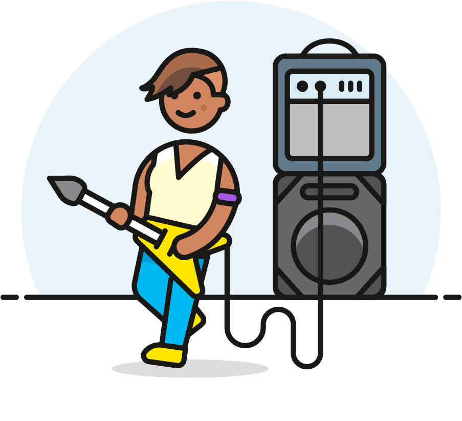 42 Guitarist Female African American - Cartoon (1025x1148)