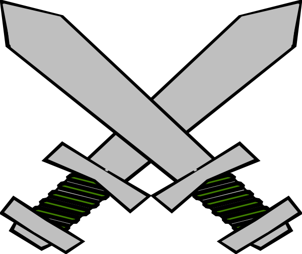 Swords2 Clip Art Vector Online Royalty Free & Public - Espadas De Batalla (600x505)