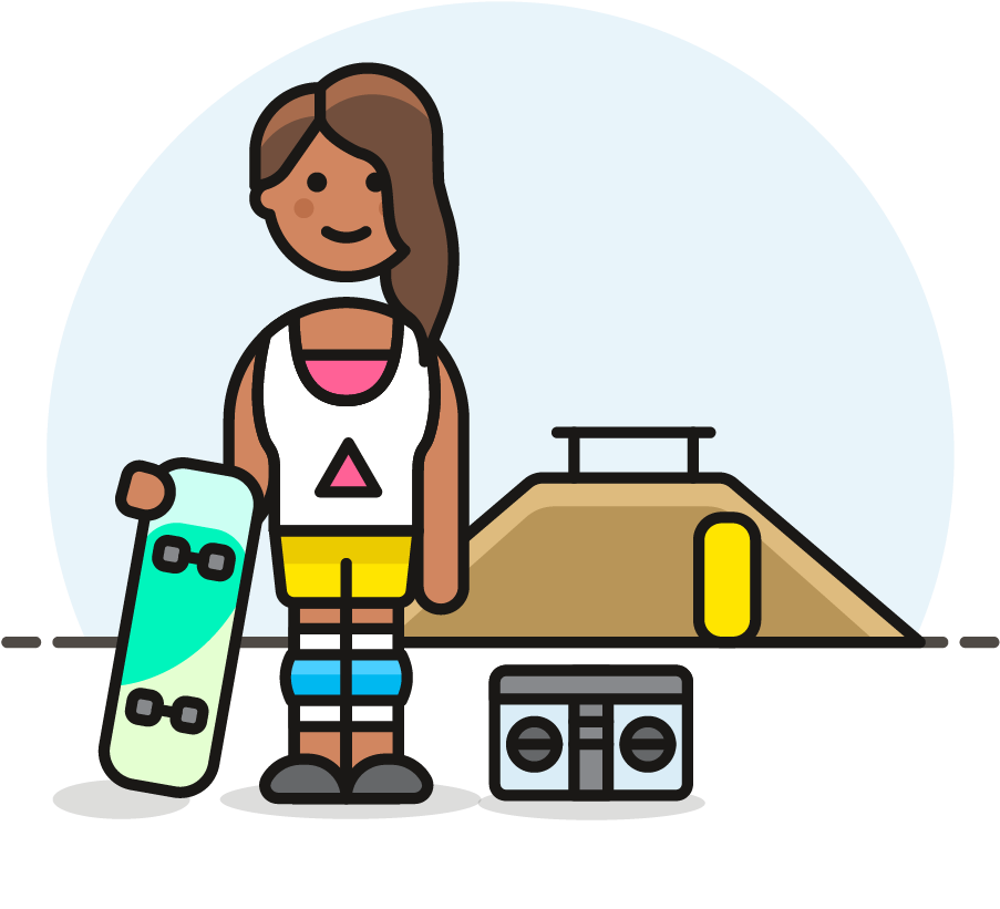 23 Boombox Female African American - Cartoon (1025x1148)