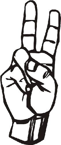 Keyboard - Letter V In Sign Language (250x500)