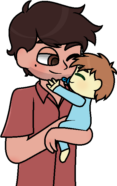 Father And Son By Ilikepenguinsforever - Cartoon (490x673)