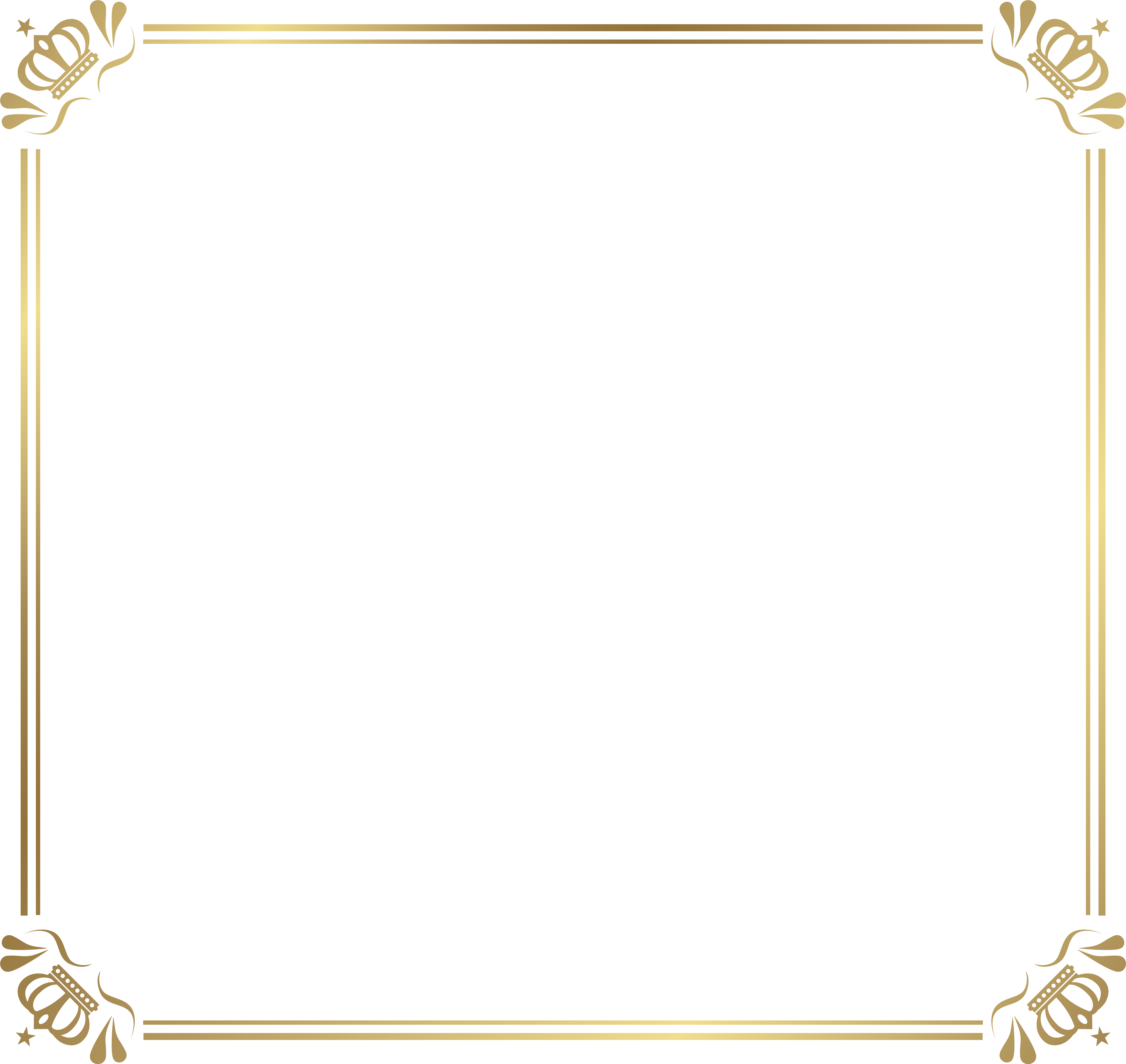 Frame Border With Crowns Png Image - Frame Border Png (6248x5902)