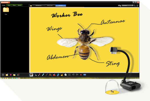 Just Plug In A Mouse To Carry Out Onboard Annotation - Flexible Arm Interactive Visualizer/document Camera (739x383)