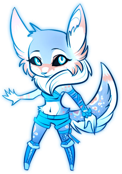 Fox Clipart Chibi - Arctic Fox Furry Oc (411x587)