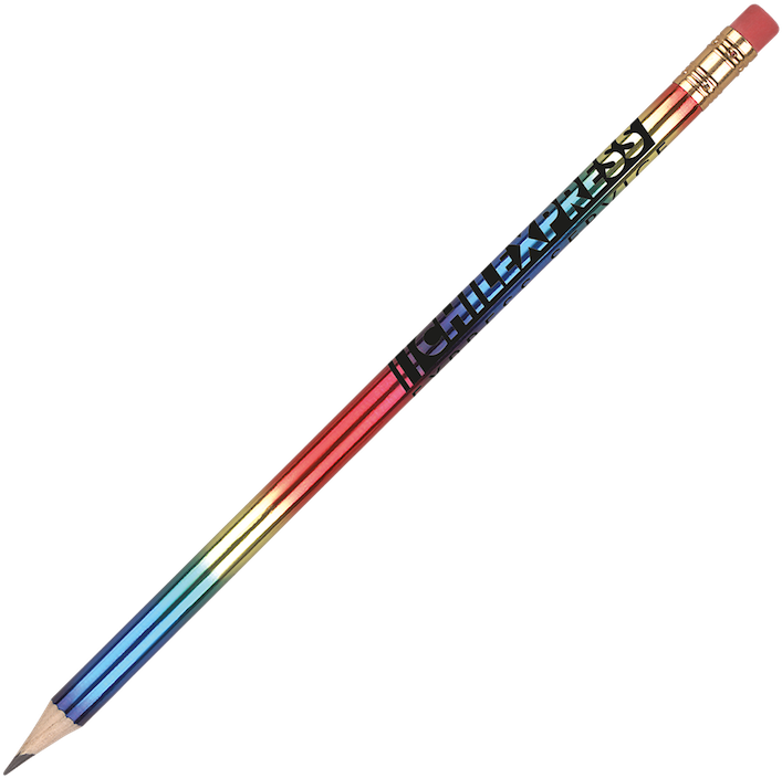 Rainbow Pencil With Eraser- Printed - Pencil (720x720)