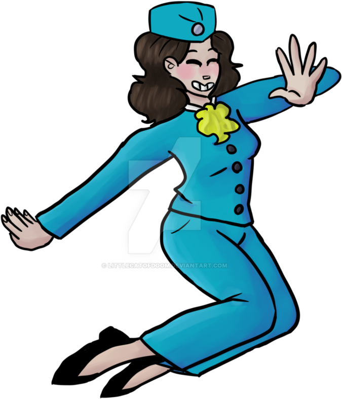 Flight Attendant By Littlecatofdoom - Cartoon (944x847)