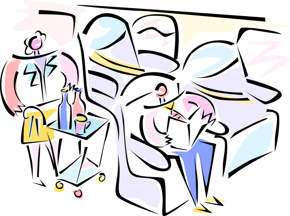 Vector Illustration Of Business Air Travel Airline - Cartoon (942x700)