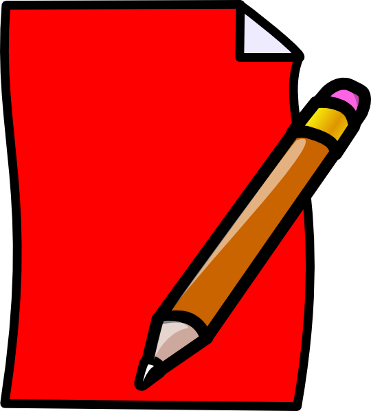 Clip Art Of Red Paper (540x597)