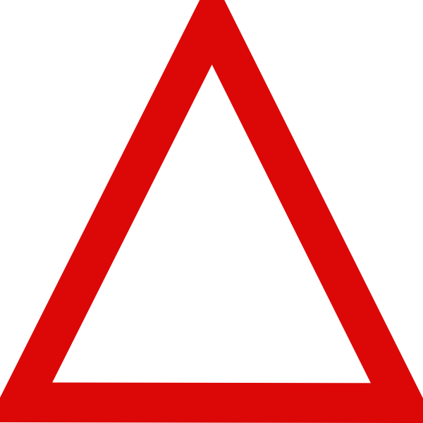 Triangle Clipart Red - Blank Triangle Road Sign (600x600)