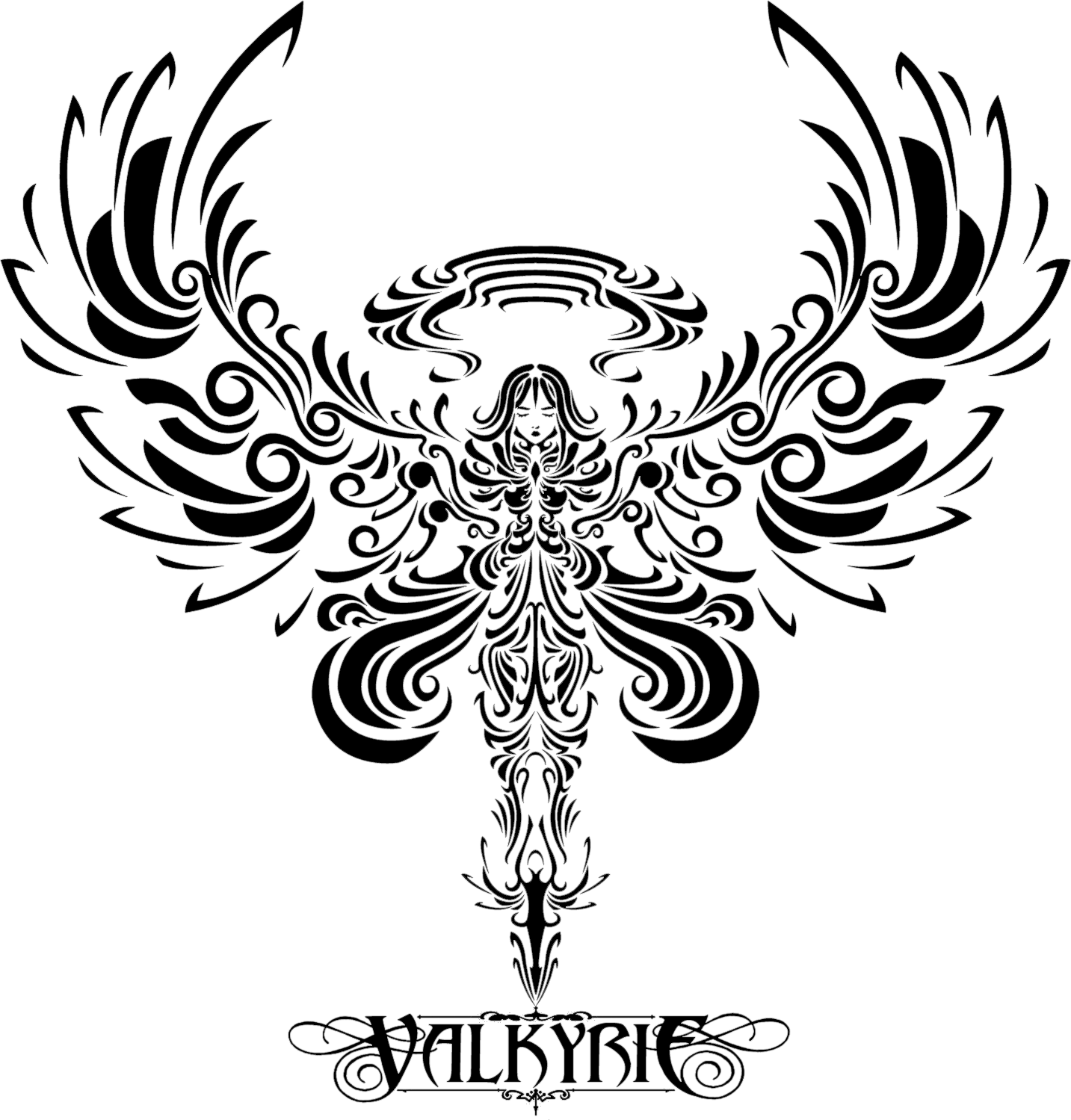 Viking Clipart Badass - Norse Mythology Symbols Valkyrie (1433x1499)