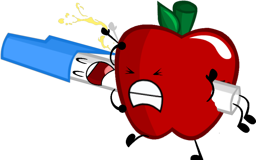 Apple And Pen - Red Pen Bfdi (1092x729)