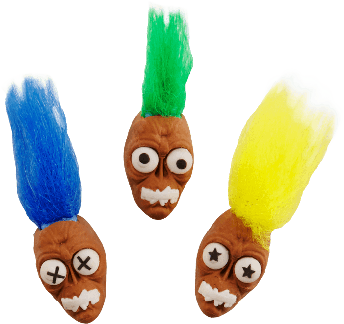 Scribble Stuff Shrunken Head Puzzle Eraser Pencil Toppers - Plush (750x750)
