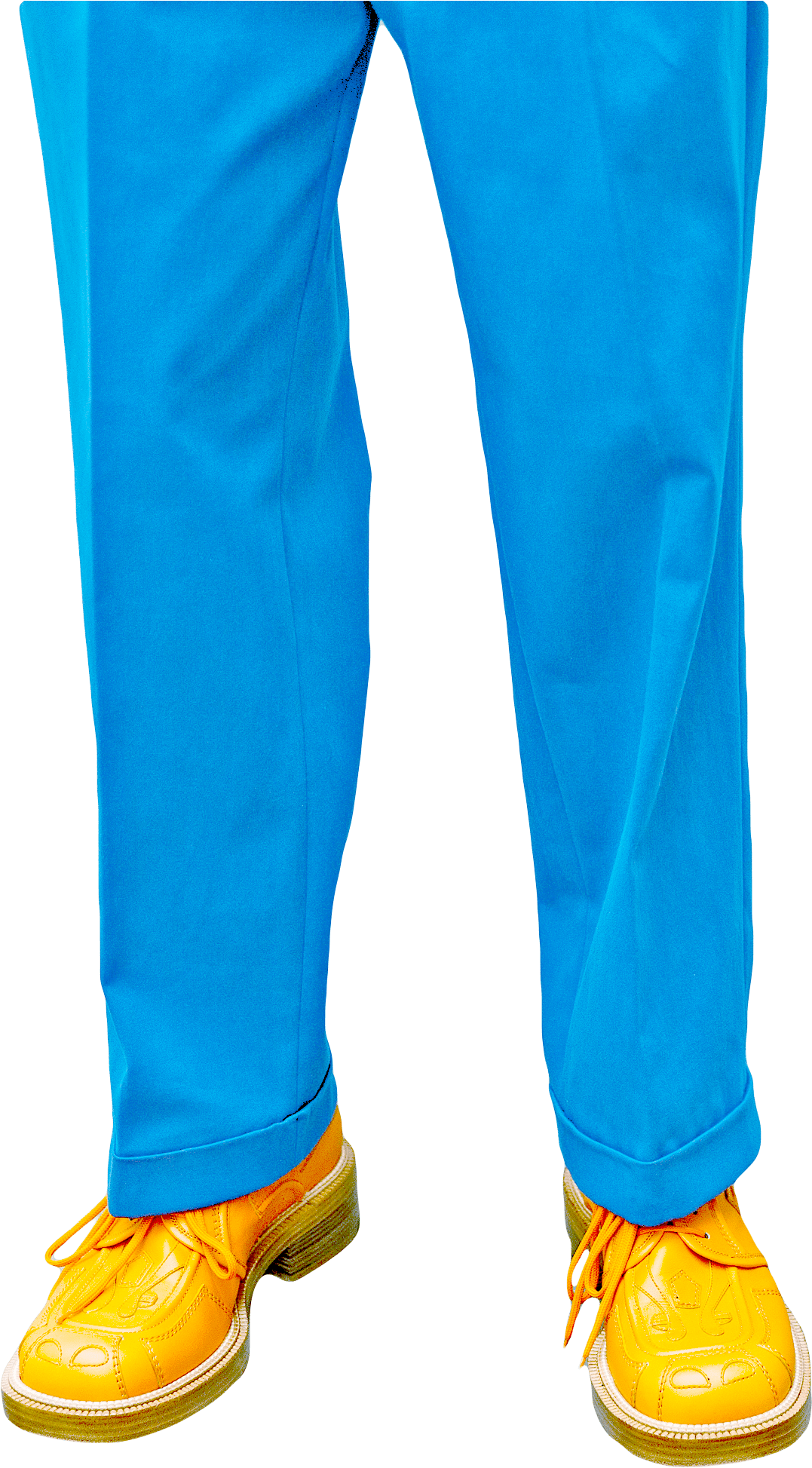 Blue Trousers And Yellow Shoes - Pants And Shoes Png (3200x2133)