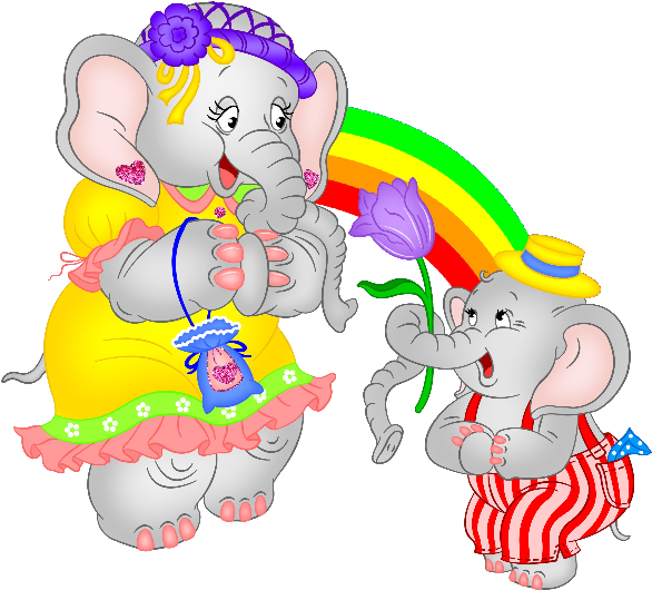 Mother And Baby Cute Cartoon Clip Art Images - Cartoon (600x600)