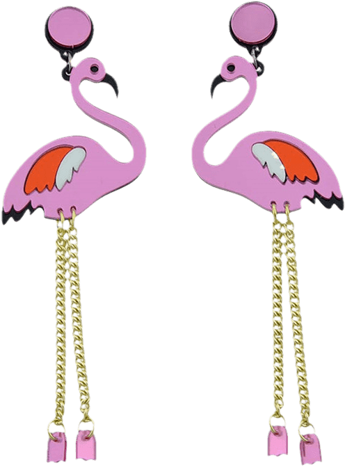 Wings Bird Chain Drop Earrings In Purple Kigmy3740553 - Purple Color Acrylic Flamingo Shape Statement Earrings (600x798)