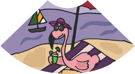 Funny Pink Flamingo At The Beach Atalanta Sundress - Cool Funny Pink Flamingo At The Beach Tablet - Ipad (500x500)