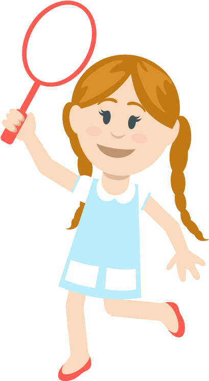 Girl Badminton Clip Art - Service (800x800)
