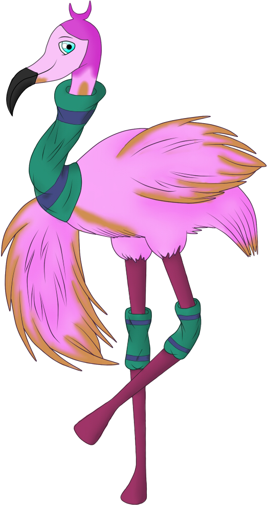 Drawing Animal Gay Flamingo - Gay Flamingo (530x995)