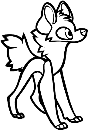 Wolf Pup Lineart Ms Paint For Kids - Wolf Pup Base Ms Paint (339x500)