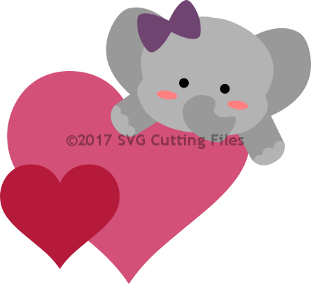 Heart Hugger Elephant - Valentine's Day (450x412)