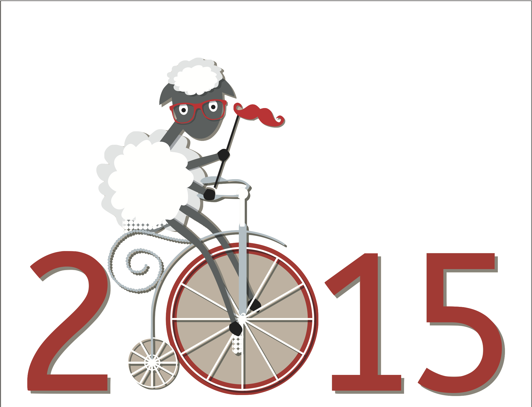Happy 2015 - Hybrid Bicycle (2086x2086)
