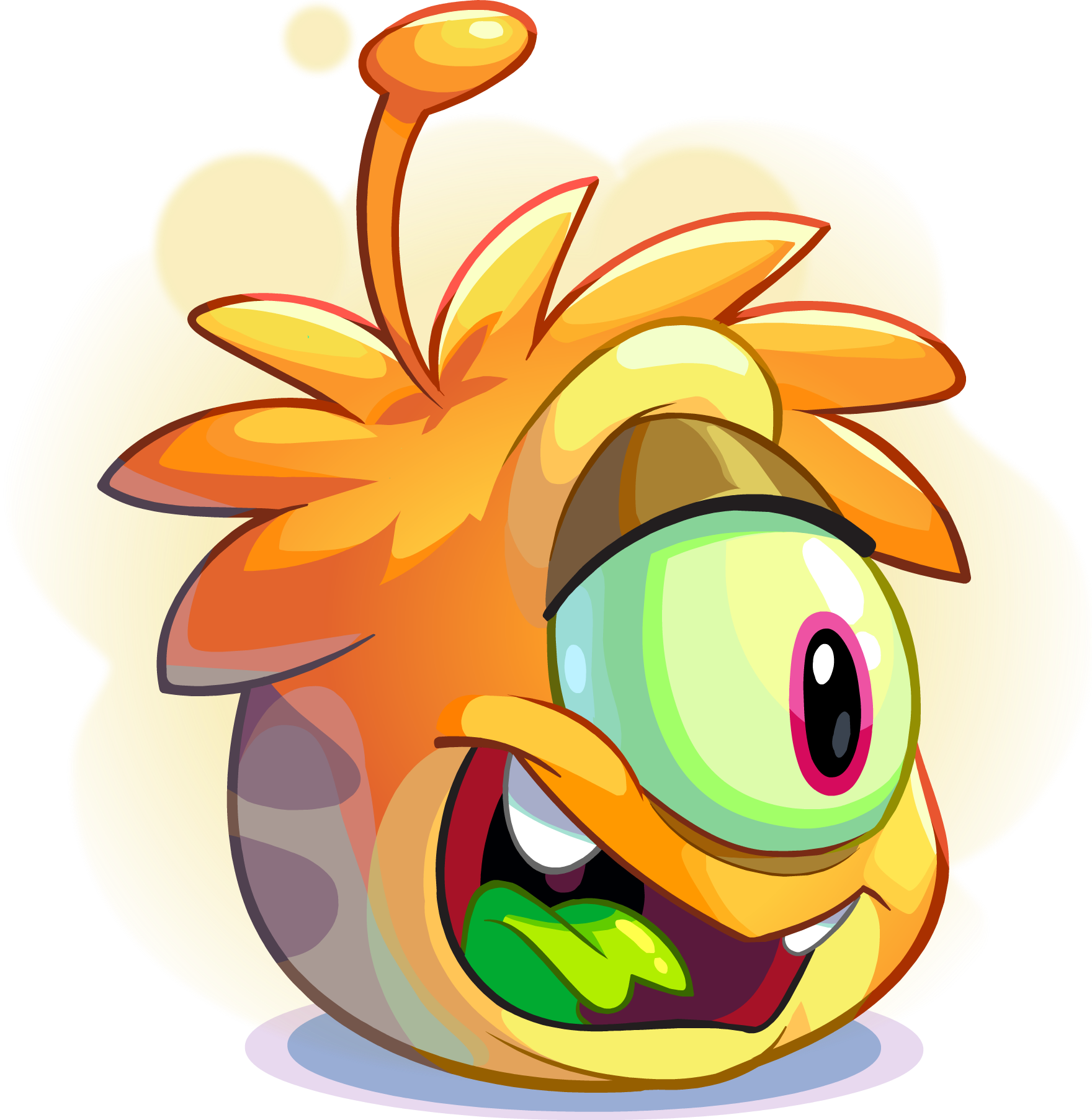 Orange Alien Puffle Adoption - Club Penguin Puffles Alien (1760x1805)