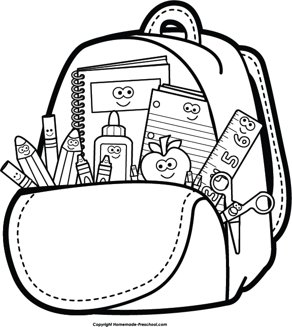 Back To School Clipart Black And White (575x645)