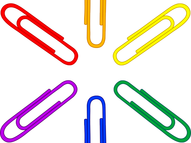Paper Clipart Office Paper - Paper Clip Color Png (640x480)