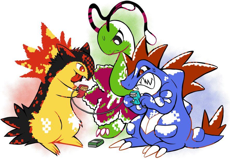 The First Four Pokemon Starter Generations In Their - Sticker (900x663)