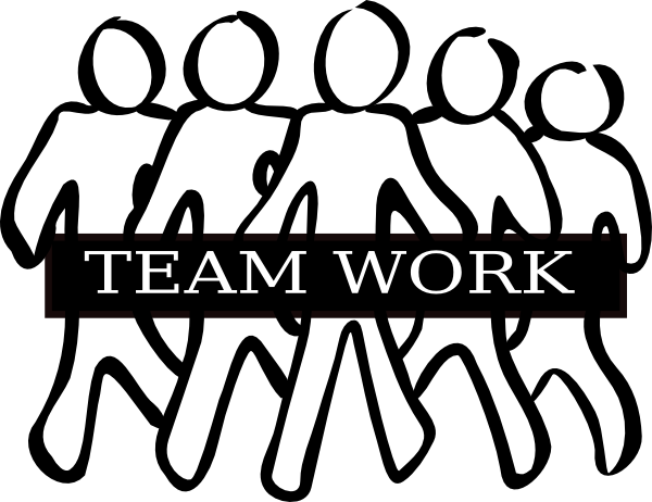 Teamwork Clipart Black And White - Team Black And White (600x462)