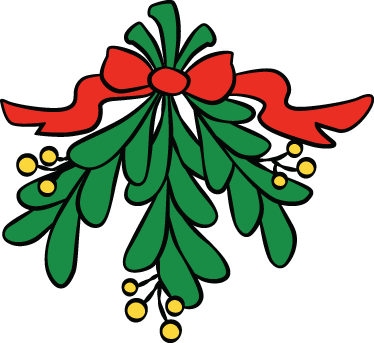 Christmas Mistletoe Decorative Sticker - Hoja De Muerdago (374x343)