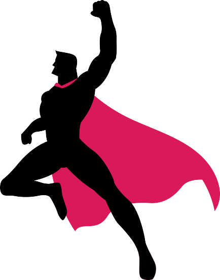 Virtual Cio Super Hero Jumping For Joy - Illustration (434x551)