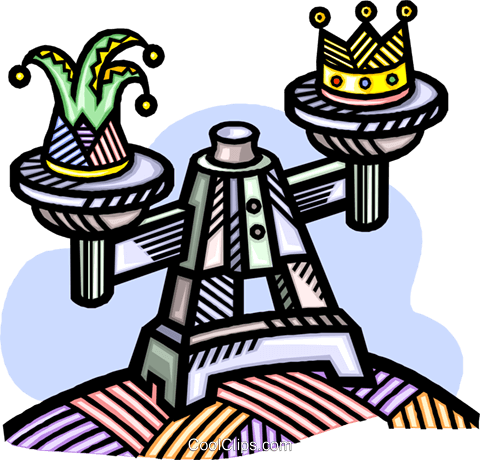 Crown And Jester Hat On A Scale Royalty Free Vector - King's Jackal Als Ebook Von Richard Harding-davis (480x460)