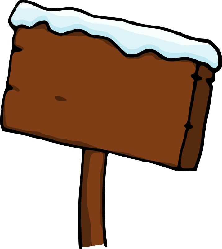 Wooden Sign Post Clip Art Free Wooden Sign Post With - Snow (716x800)