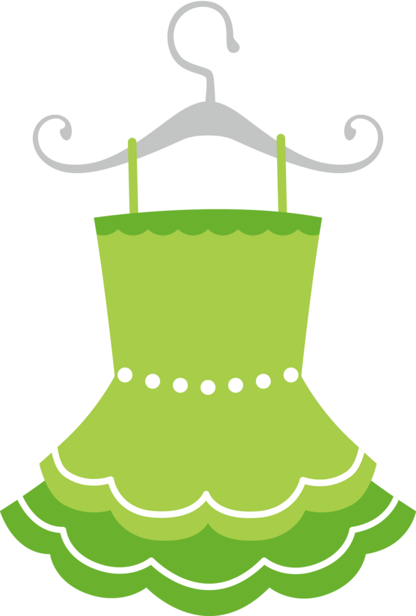 Say Hello - Green Dress Clip Art (608x900)