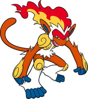 Artwork Infernape Ken Sugimori, Artwork Infernape Dream - Infernape Dream World (333x376)