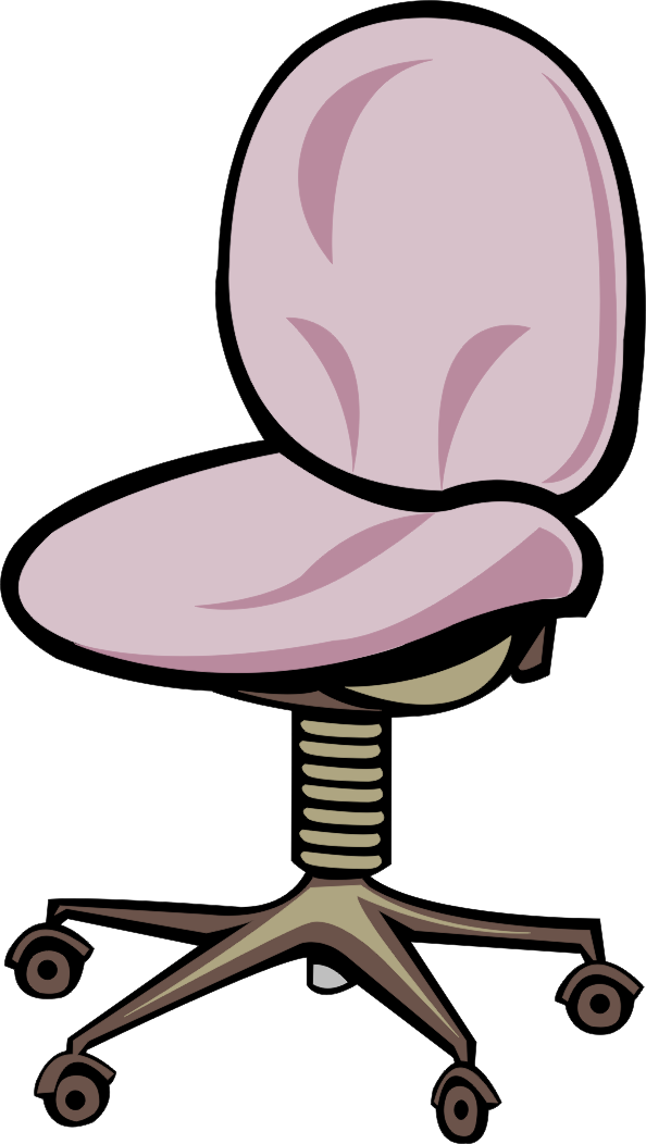 Office Chair Table Stool Clip Art - Cartoon Office Chair Transparent (594x1052)