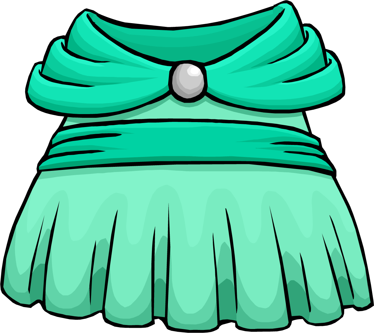 Seafoam Dress - Club Penguin Rare Clothes (1216x1080)