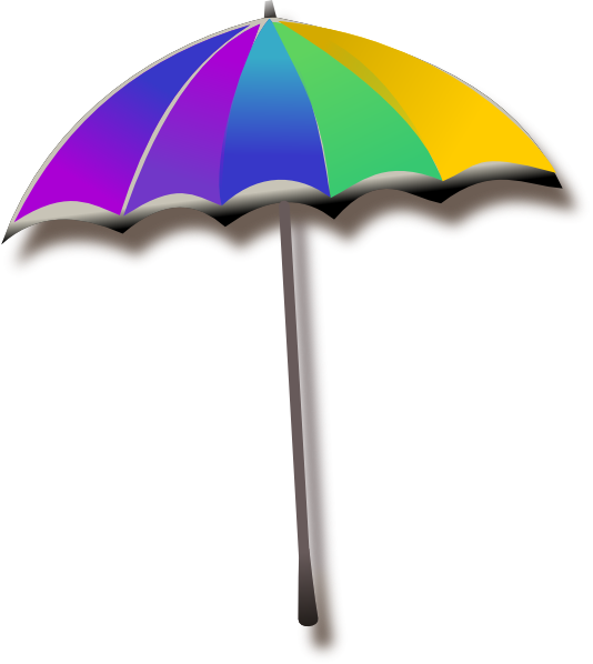 Beach Umbrella Clipart Black And White Umbrella Clipart - Beach Umbrella Clip Art Transparent (534x598)