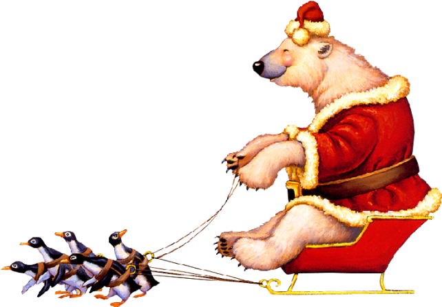 Christmas Polar Bears - Polar Bear (650x457)