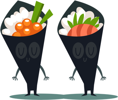 Sushi And Chinese Food Emojis Messages Sticker-0 - Wunderliche Sushi-party Einladung (408x408)