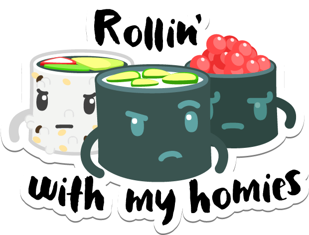 Sushi Stickers For Imessage Messages Sticker-11 - Birthday Cake (619x619)