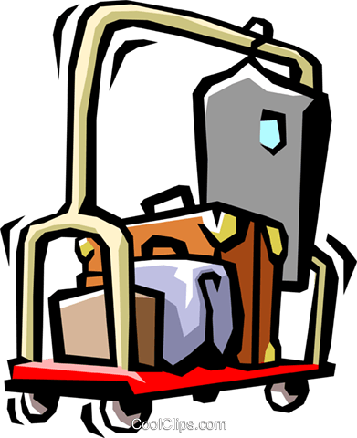 Luggage Clipart Luggage Cart - Hotel Clipart Transparent (391x480)