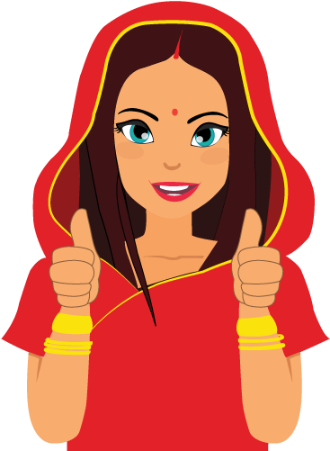 Housewife - Woman In Saree Cartoon - (427x561) Png Clipart Download
