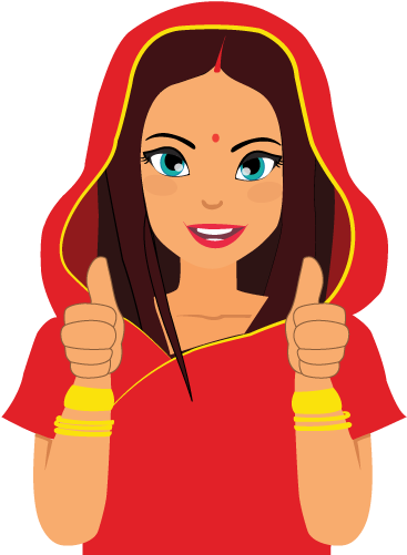 Housewife - Woman In Saree Cartoon (427x561)