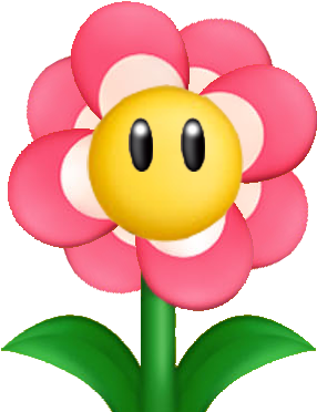 Power Flower Pink - Power Flower Mario 64 (389x401)