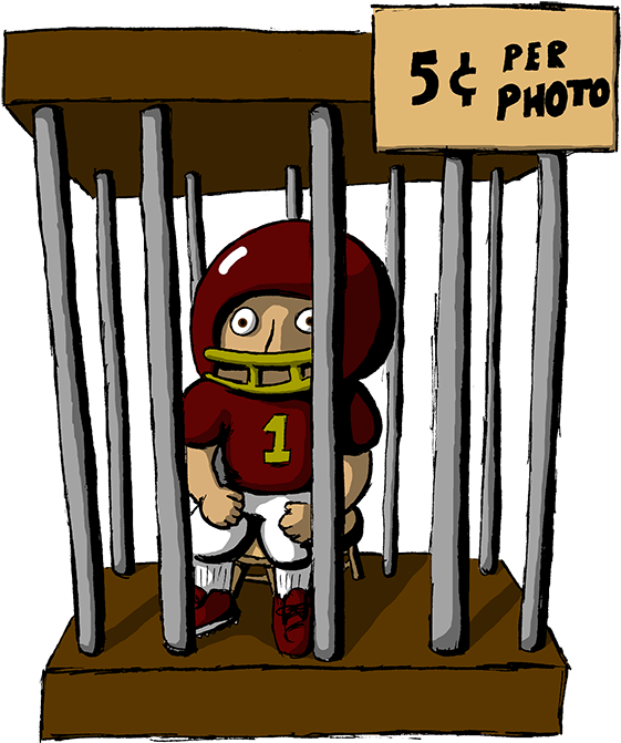 Student Athletes Deserve Payment In Multimillion-dollar - Cartoon (600x711)