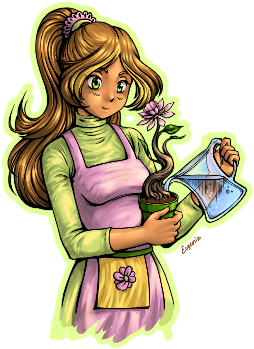 Flora For Housekeeping By Evgenia25 Flora For Housekeeping - Cartoon (900x1230)